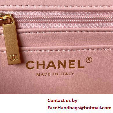 Chanel Lambskin, Strass  &  Gold-Tone Metal Small Flap Bag with Top Handle AS4362 Pink 2025